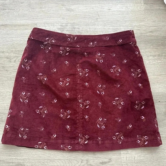Free people floral mini skirt button down SZ 10 preppy - Picture 2 of 5